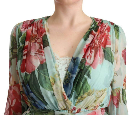 Dolce & Gabbana Floral Silk Midi Wrap Dress - Hilstor