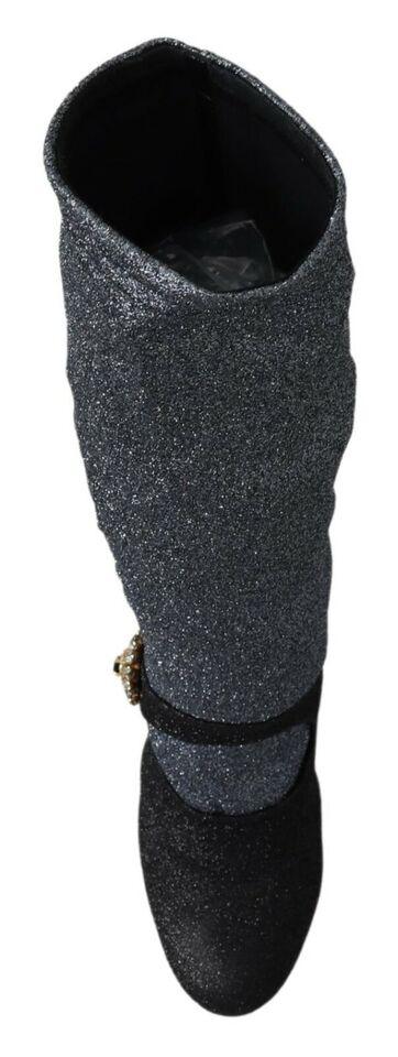 Dolce & Gabbana Glamorous Crystal-Embellished Booties - Hilstor