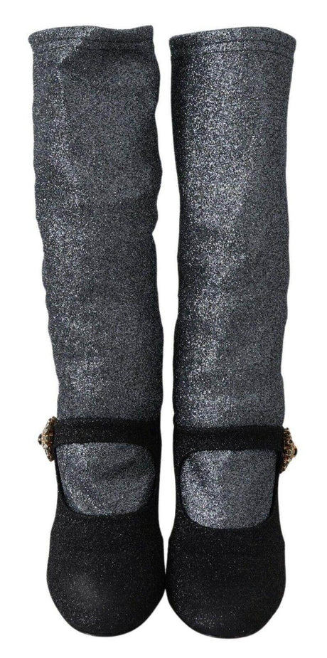 Dolce & Gabbana Glamorous Crystal-Embellished Booties - Hilstor