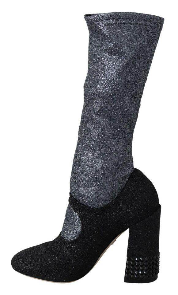 Dolce & Gabbana Glamorous Crystal-Embellished Booties - Hilstor