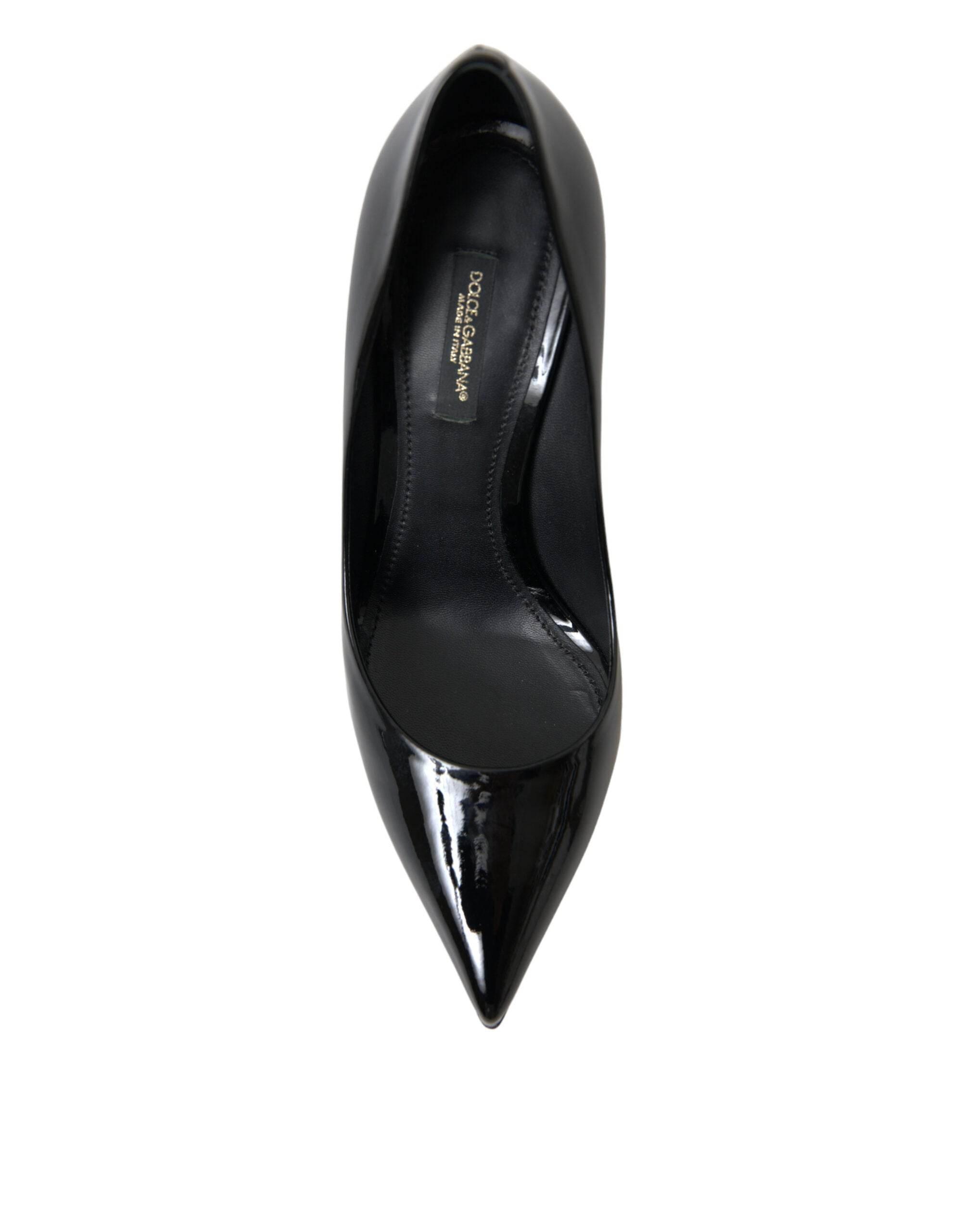 Dolce & Gabbana Elegant Black Patent Stiletto Heels - Hilstor