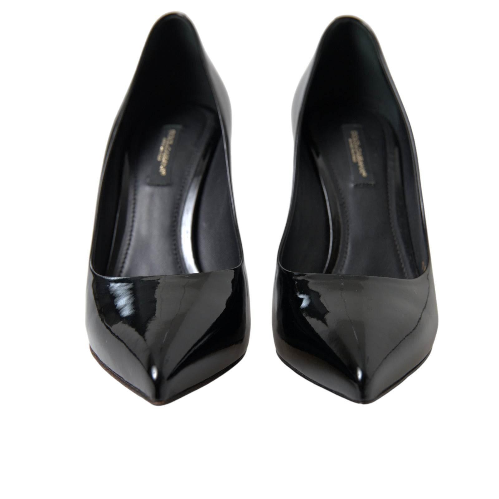 Dolce & Gabbana Elegant Black Patent Stiletto Heels - Hilstor