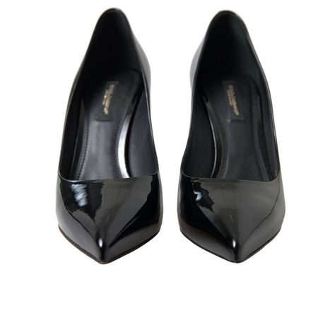 Dolce & Gabbana Elegant Black Patent Stiletto Heels - Hilstor