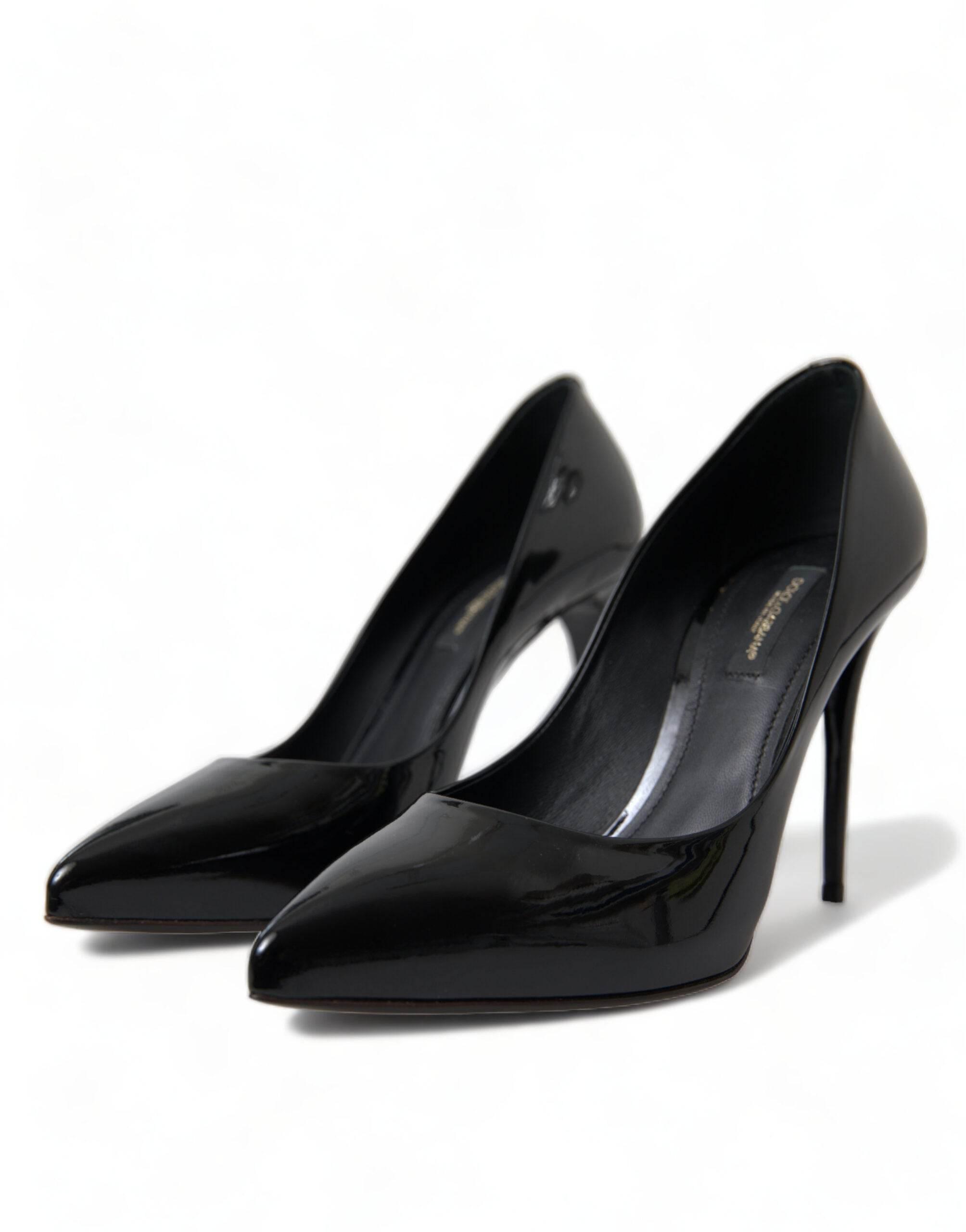 Dolce & Gabbana Elegant Black Patent Stiletto Heels - Hilstor