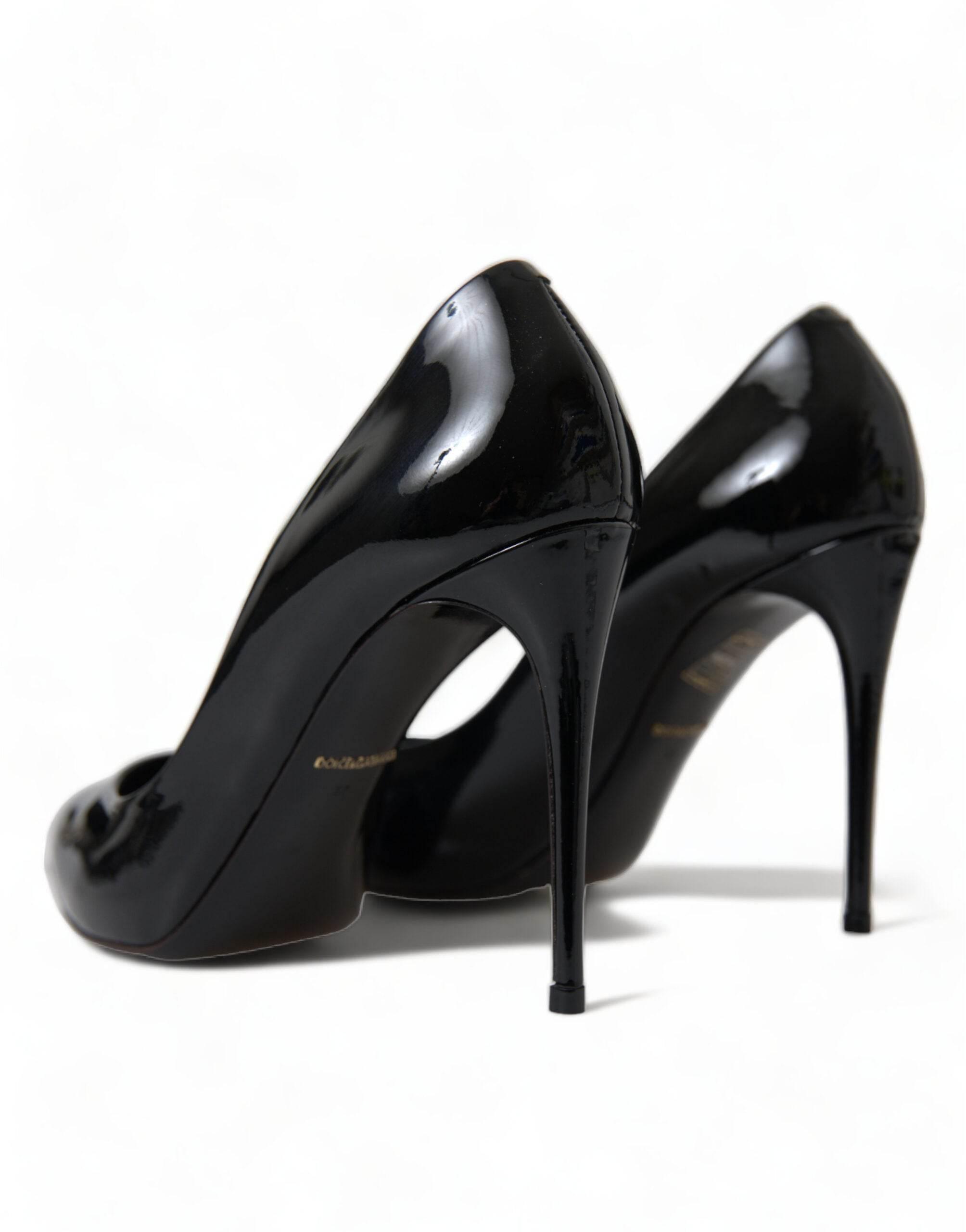 Dolce & Gabbana Elegant Black Patent Stiletto Heels - Hilstor