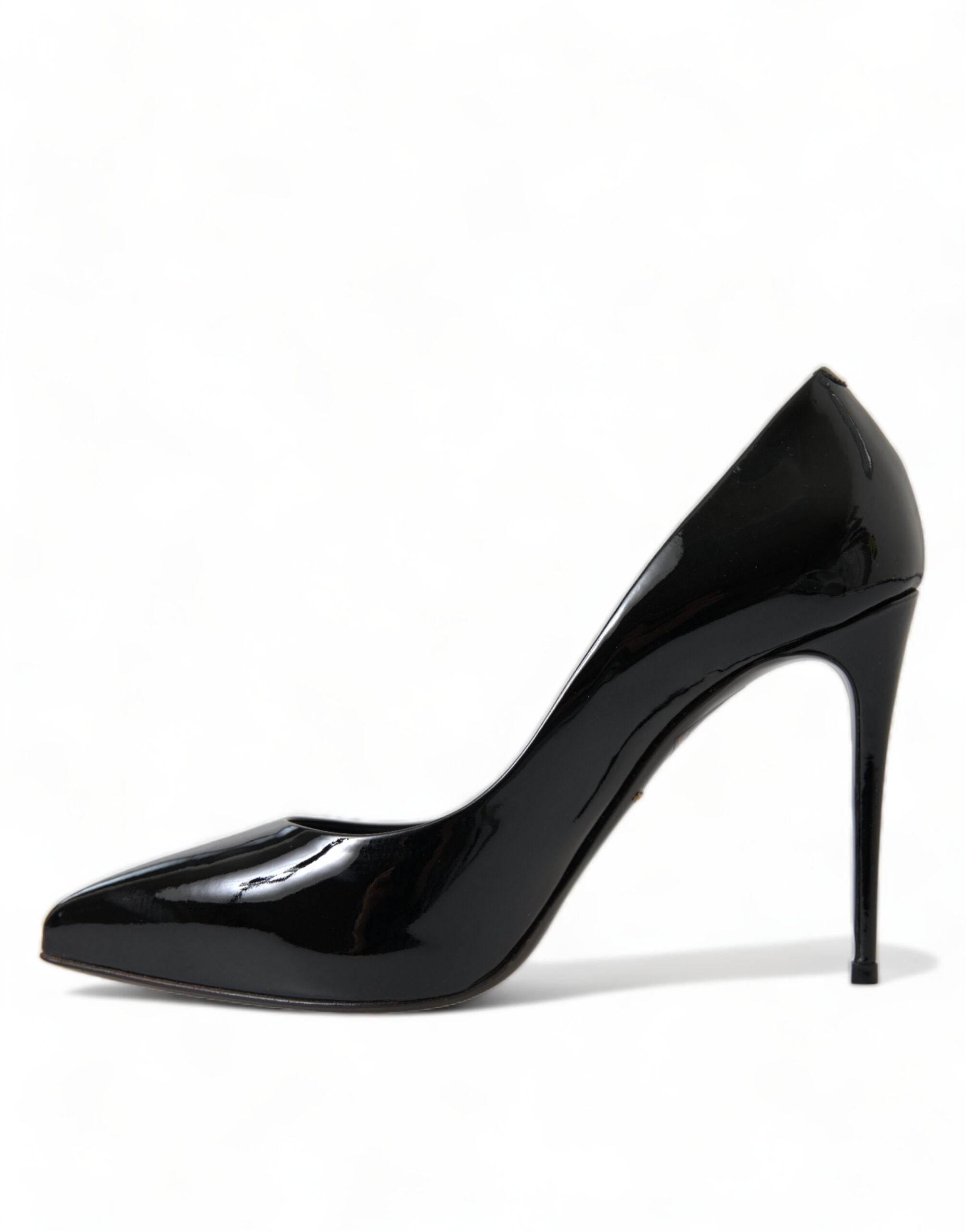 Dolce & Gabbana Elegant Black Patent Stiletto Heels - Hilstor