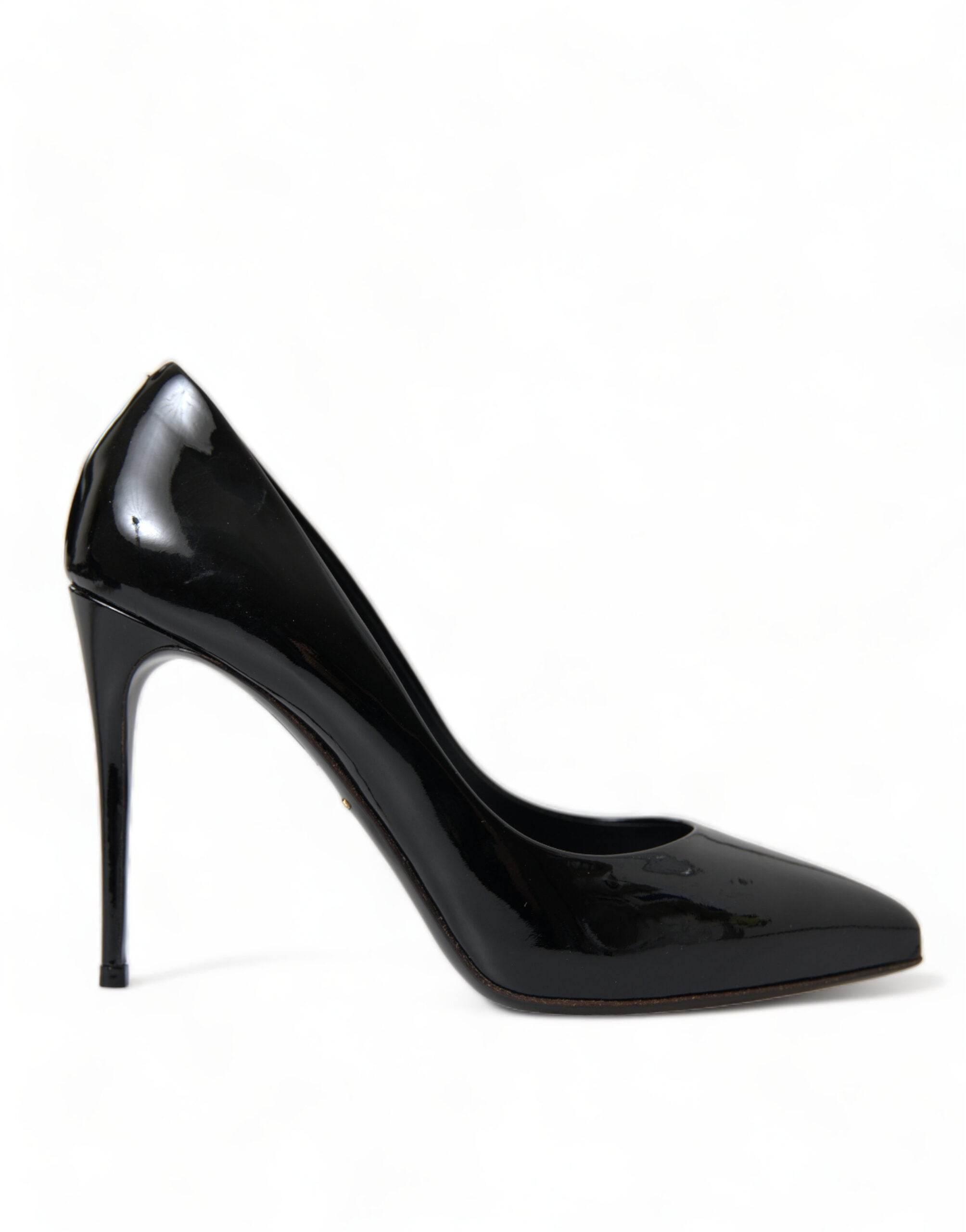 Dolce & Gabbana Elegant Black Patent Stiletto Heels - Hilstor