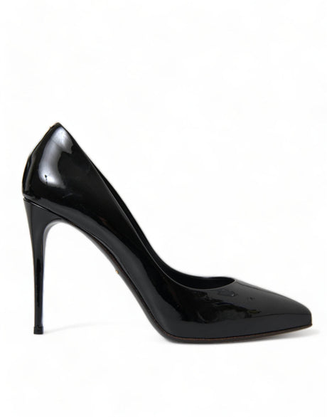Dolce & Gabbana Elegant Black Patent Stiletto Heels - Hilstor
