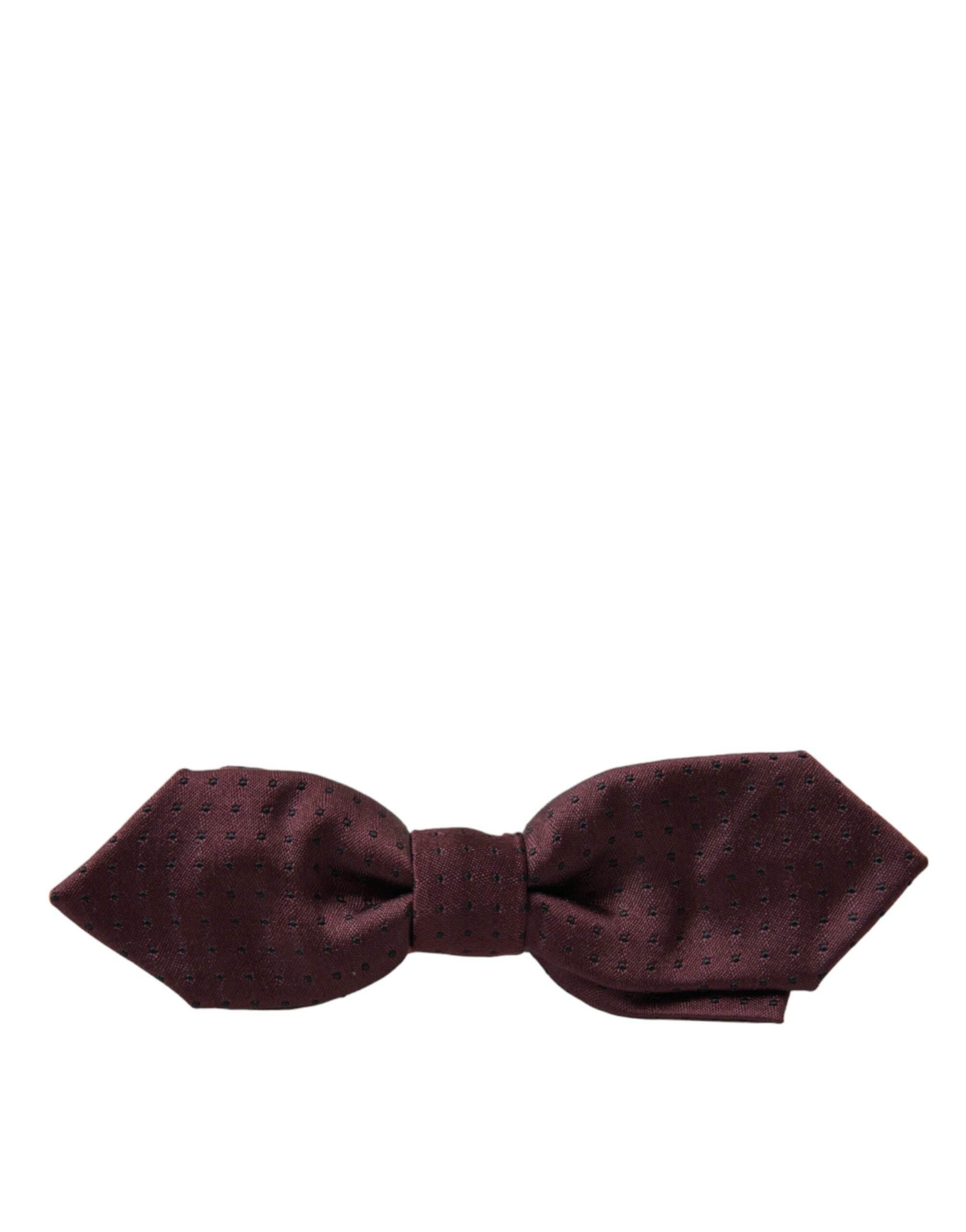 Dolce & Gabbana Elegant Bordeaux Silk Bow Tie - Hilstor