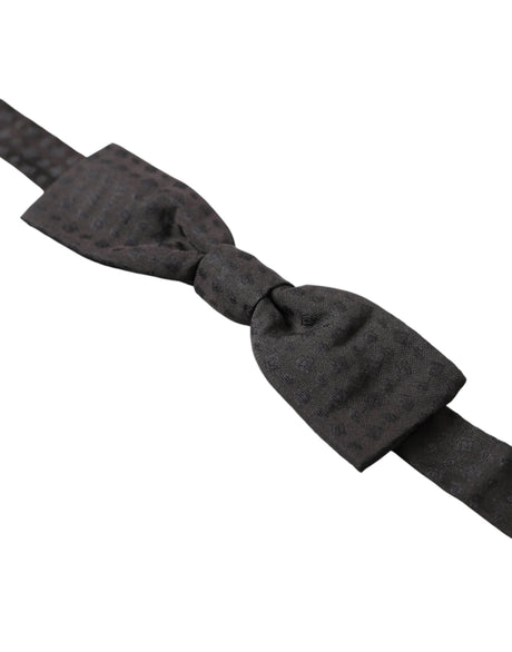 Dolce & Gabbana Brown Fantasy Silk Adjustable Neck Men Papillon Bow Tie - Hilstor