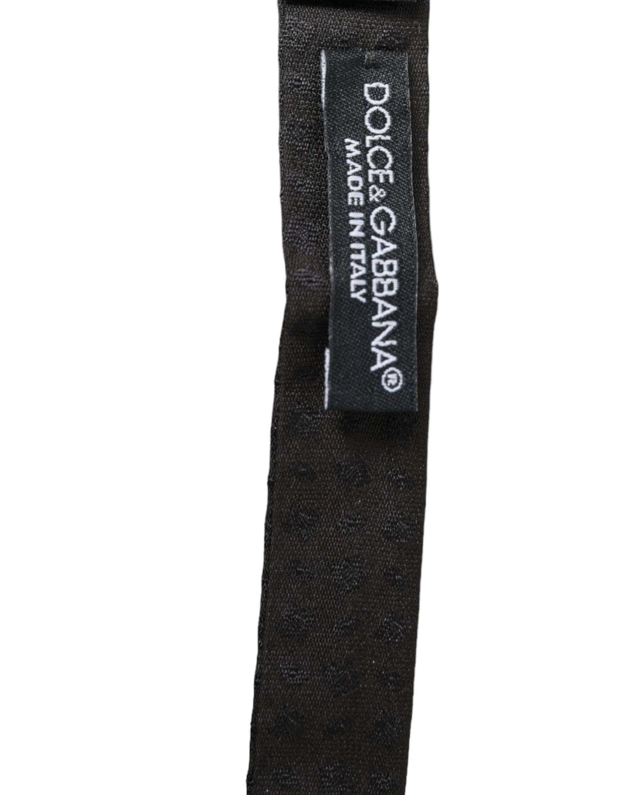 Dolce & Gabbana Brown Fantasy Silk Adjustable Neck Men Papillon Bow Tie - Hilstor