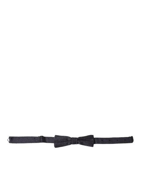 Dolce & Gabbana Blue Polka Dot Silk Adjustable Neck Men Papillon Bow Tie - Hilstor