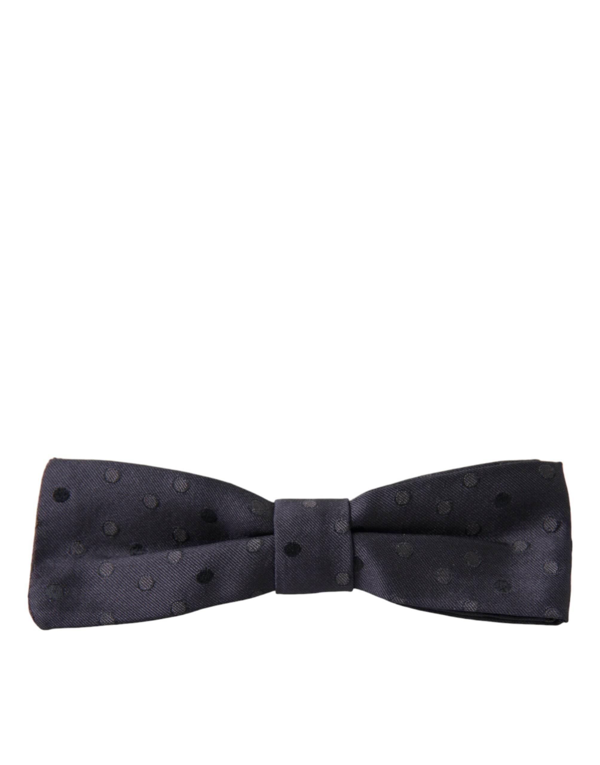Dolce & Gabbana Blue Polka Dot Silk Adjustable Neck Men Papillon Bow Tie - Hilstor