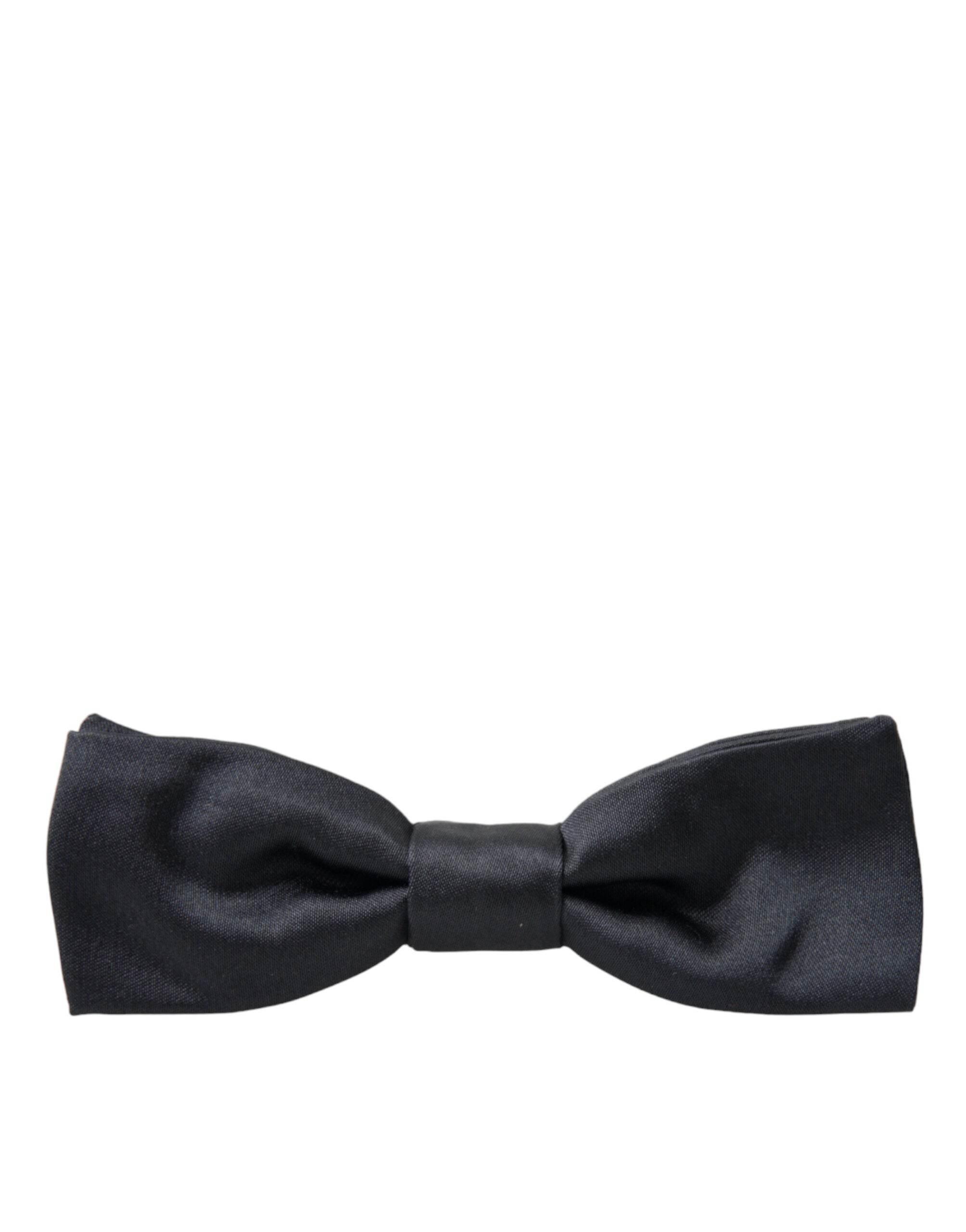 Dolce & Gabbana Dark Gray Silk Adjustable Neck Men Papillon Bow Tie - Hilstor
