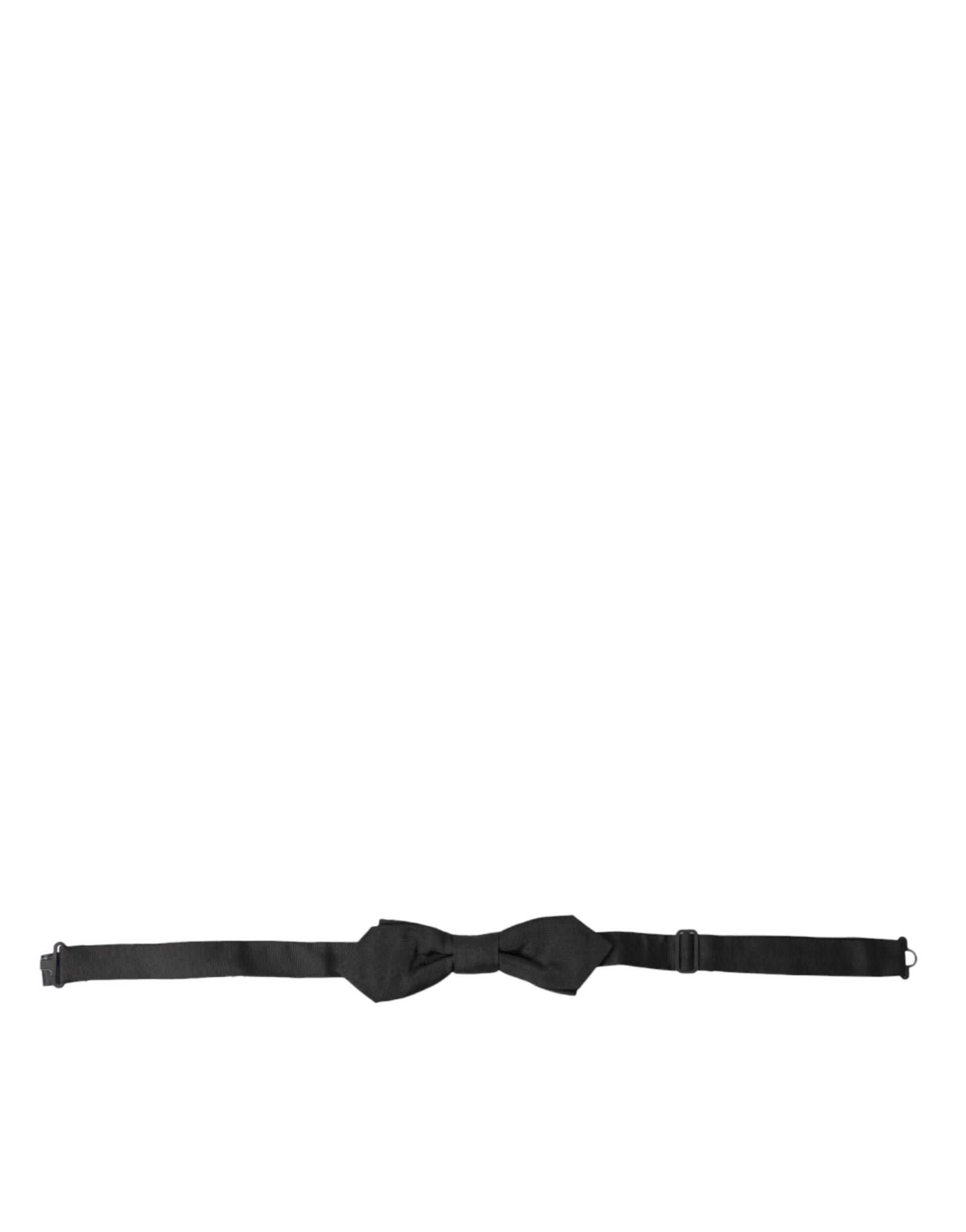 Dolce & Gabbana Elegant Silk Black Bow Tie - Hilstor