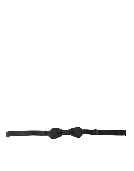 Dolce & Gabbana Black Silk Adjustable Neck Men Papillon Bow Tie - Hilstor