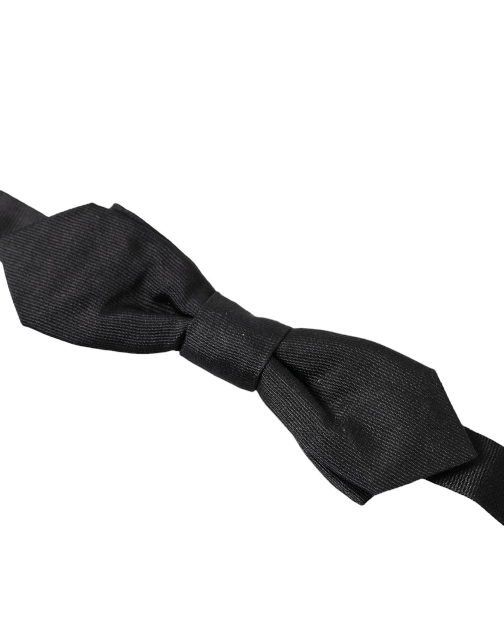 Dolce & Gabbana Elegant Silk Black Bow Tie - Hilstor