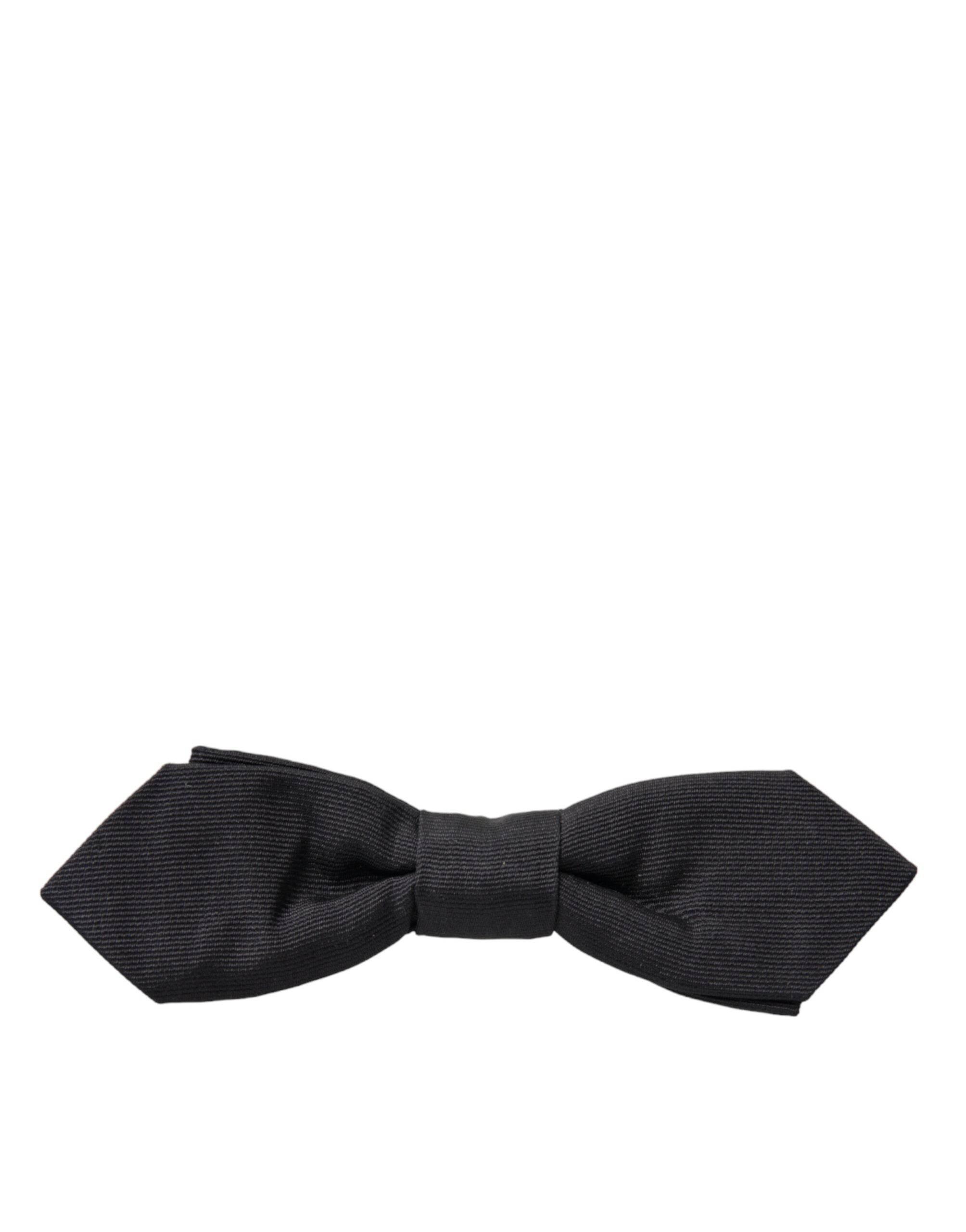 Dolce & Gabbana Elegant Silk Black Bow Tie - Hilstor