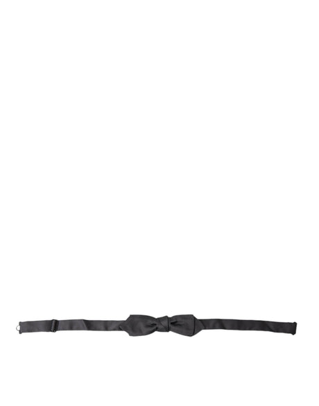Dolce & Gabbana Dark Gray Silk Adjustable Neck Men Papillon Bow Tie - Hilstor