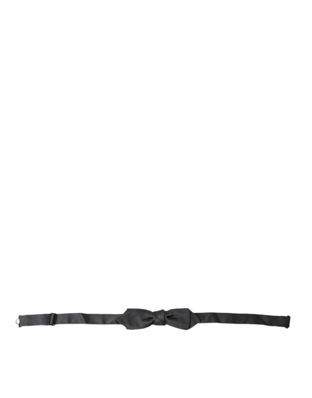 Dolce & Gabbana Dark Gray Silk Adjustable Neck Men Papillon Bow Tie - Hilstor