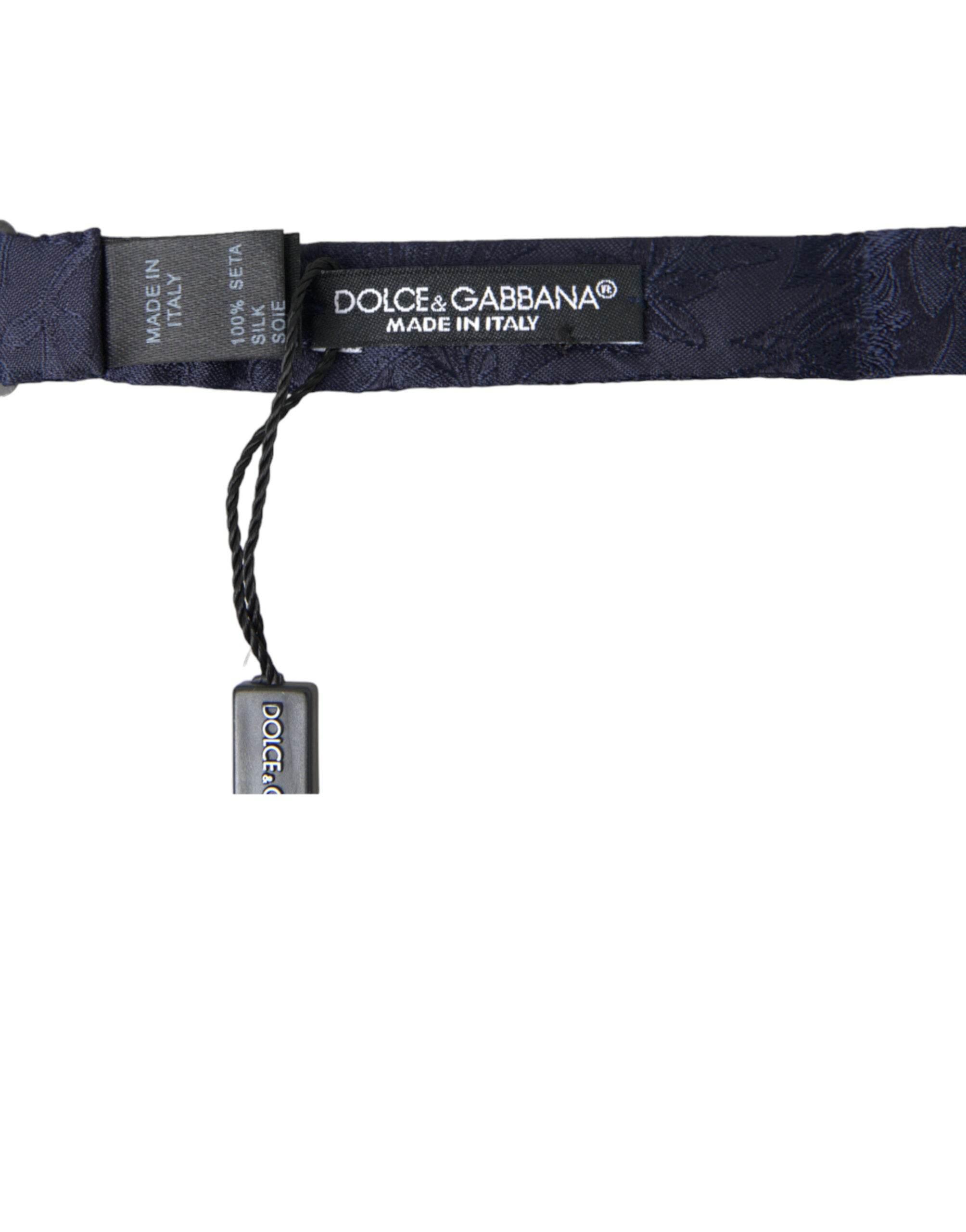 Dolce & Gabbana Blue Silk Adjustable Neck Men Papillon Bow Tie - Hilstor