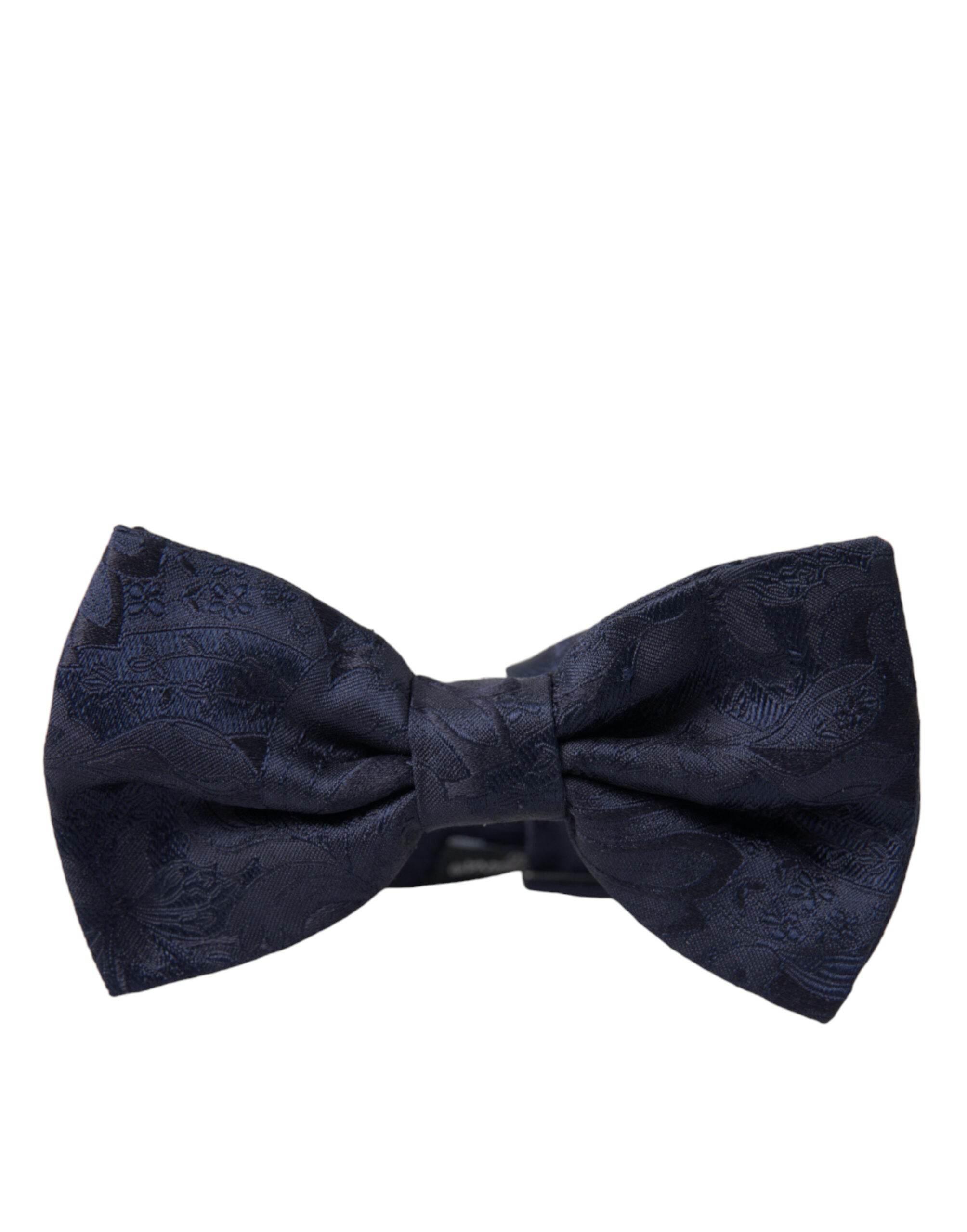 Dolce & Gabbana Blue Silk Adjustable Neck Men Papillon Bow Tie - Hilstor