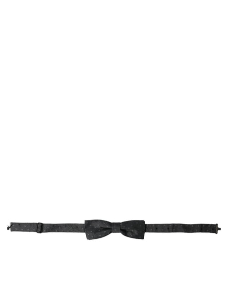 Dolce & Gabbana Gray Polka Dot Silk Adjustable Neck Men Papillon Bow Tie - Hilstor