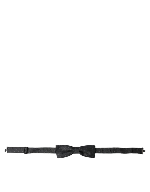 Dolce & Gabbana Gray Polka Dot Silk Adjustable Neck Men Papillon Bow Tie - Hilstor