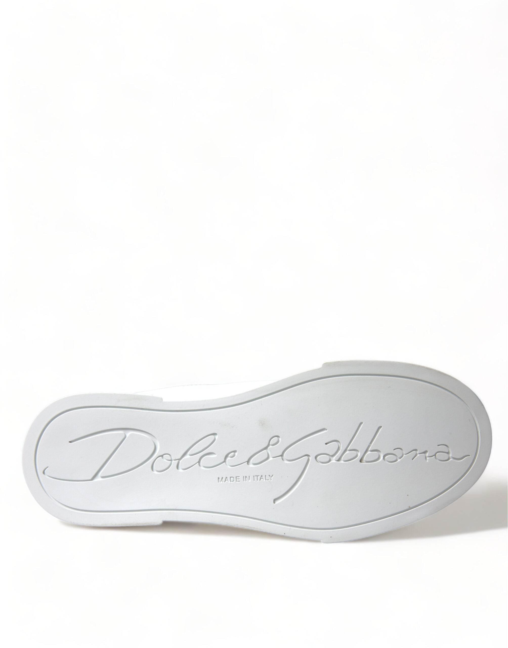 Dolce & Gabbana White Love Patch Portofino Classic Sneakers Shoes - Hilstor