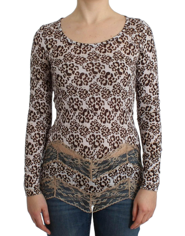 Cavalli Elegant Floral Lace Longsleeve Top - Hilstor