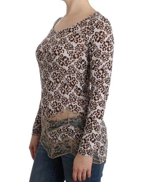 Cavalli Brown longsleeved lace top - Hilstor
