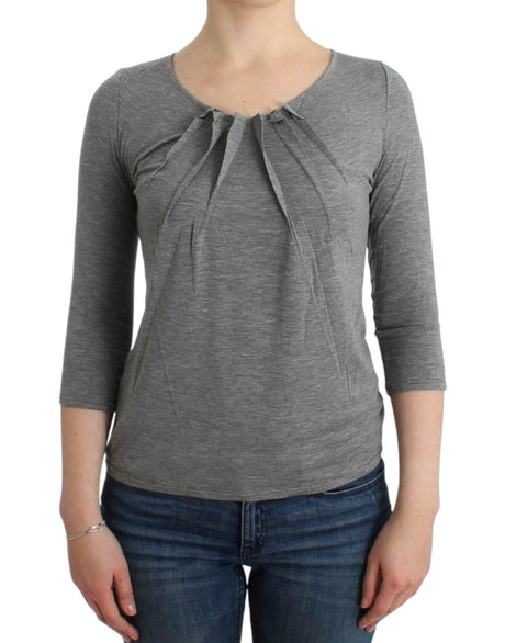 Cavalli Gray 3/4 sleeves jumper top - Hilstor