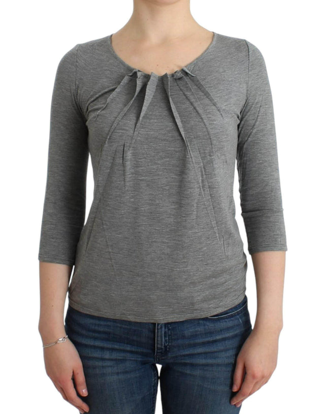 Cavalli Gray 3/4 sleeves jumper top - Hilstor
