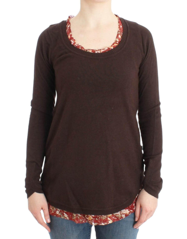 Cavalli Brown crewneck sweater - Hilstor