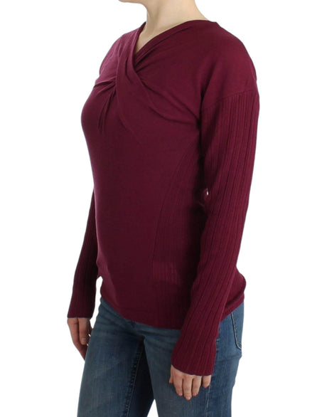 Cavalli Purple knitted wool sweater - Hilstor