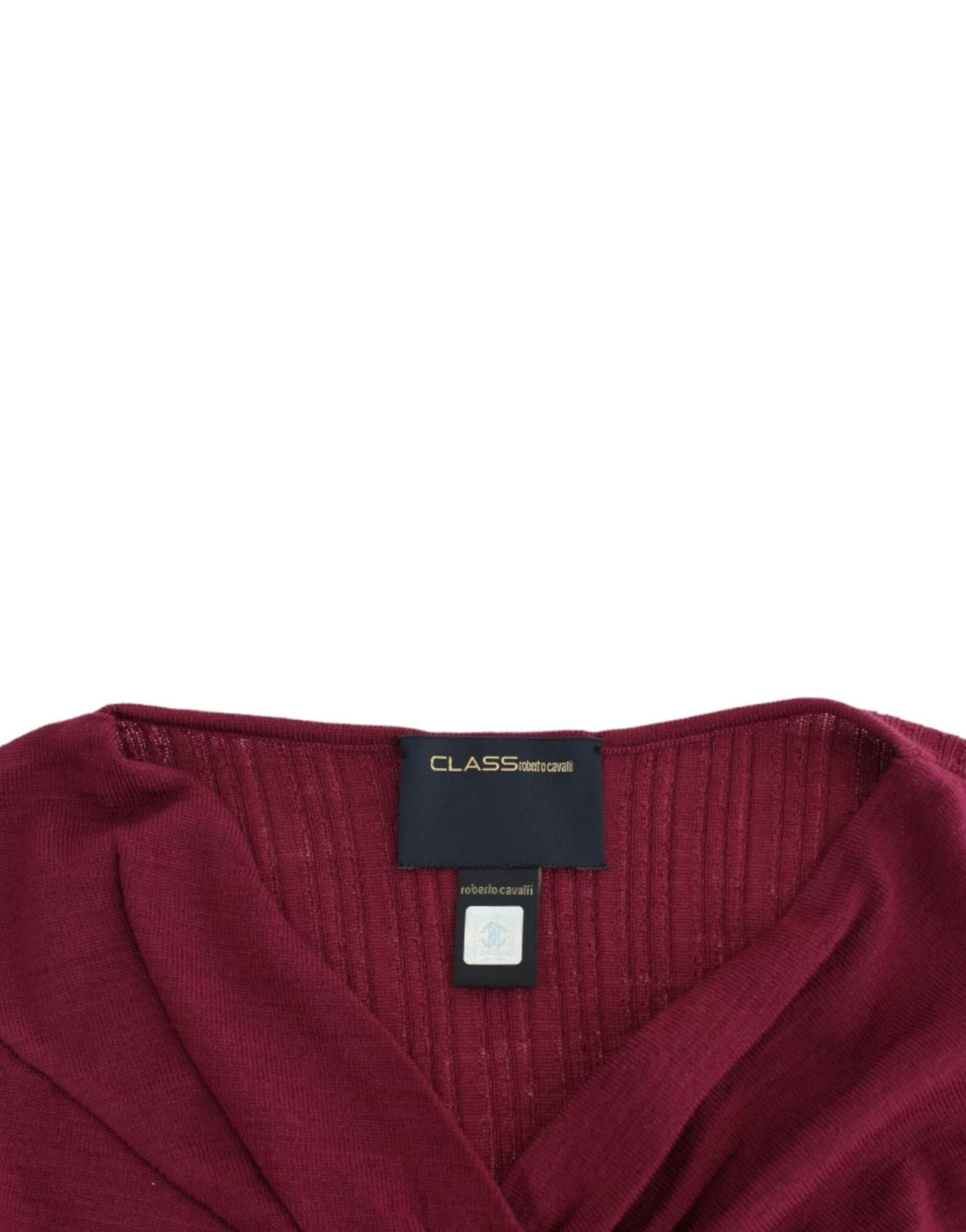 Cavalli Elegant Purple Keyhole Wool Sweater - Hilstor