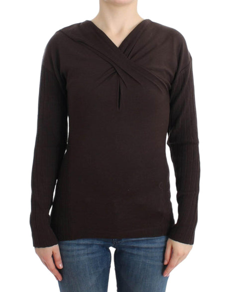 Cavalli Brown knitted wool sweater - Hilstor
