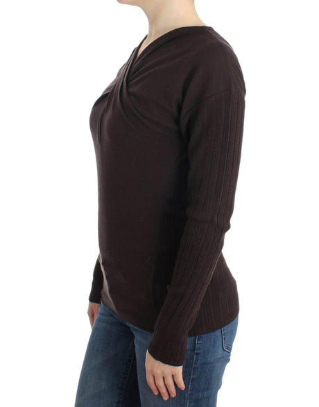 Cavalli Brown knitted wool sweater - Hilstor