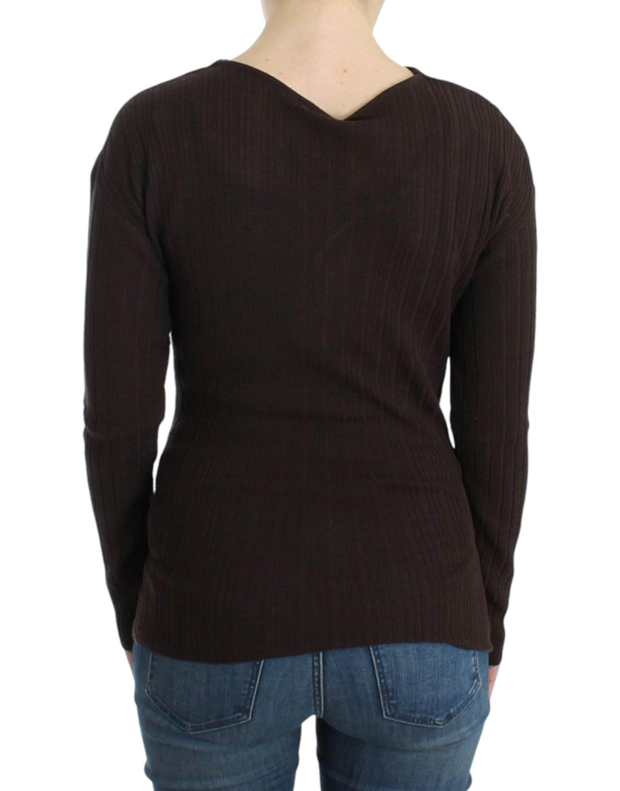 Cavalli Brown knitted wool sweater - Hilstor