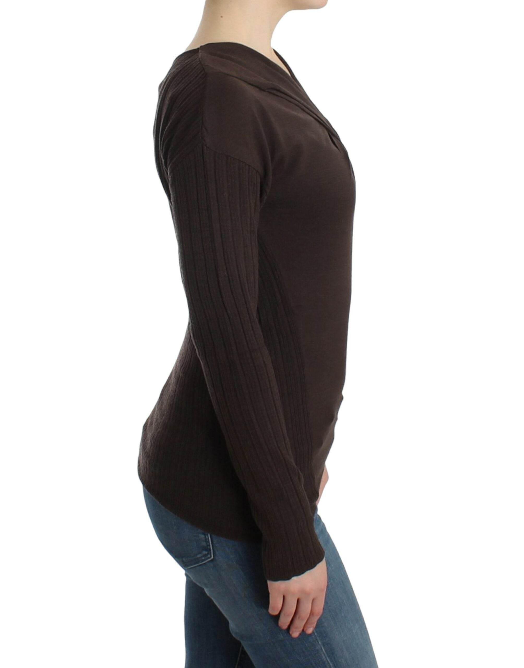 Cavalli Brown knitted wool sweater - Hilstor