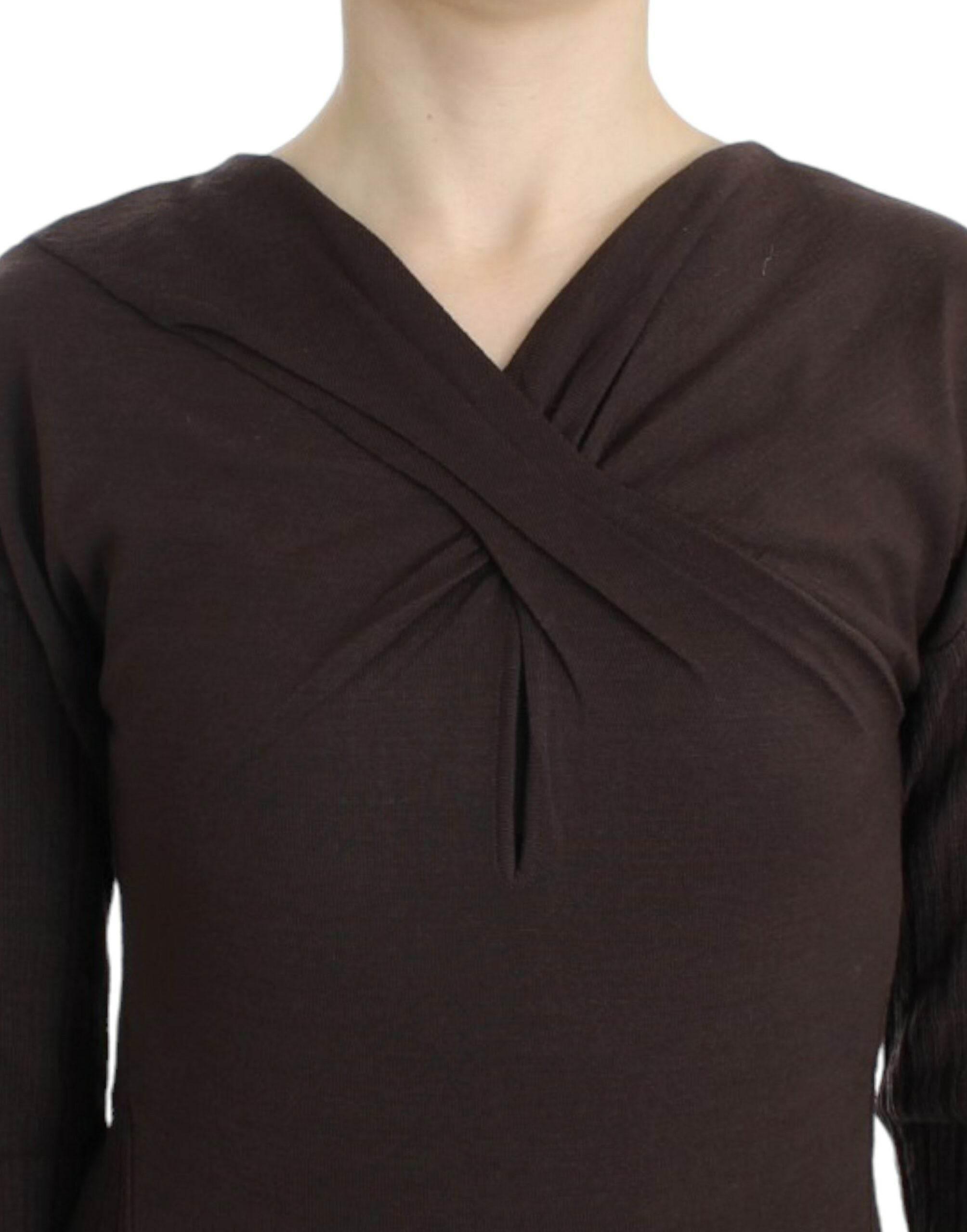 Cavalli Brown knitted wool sweater - Hilstor