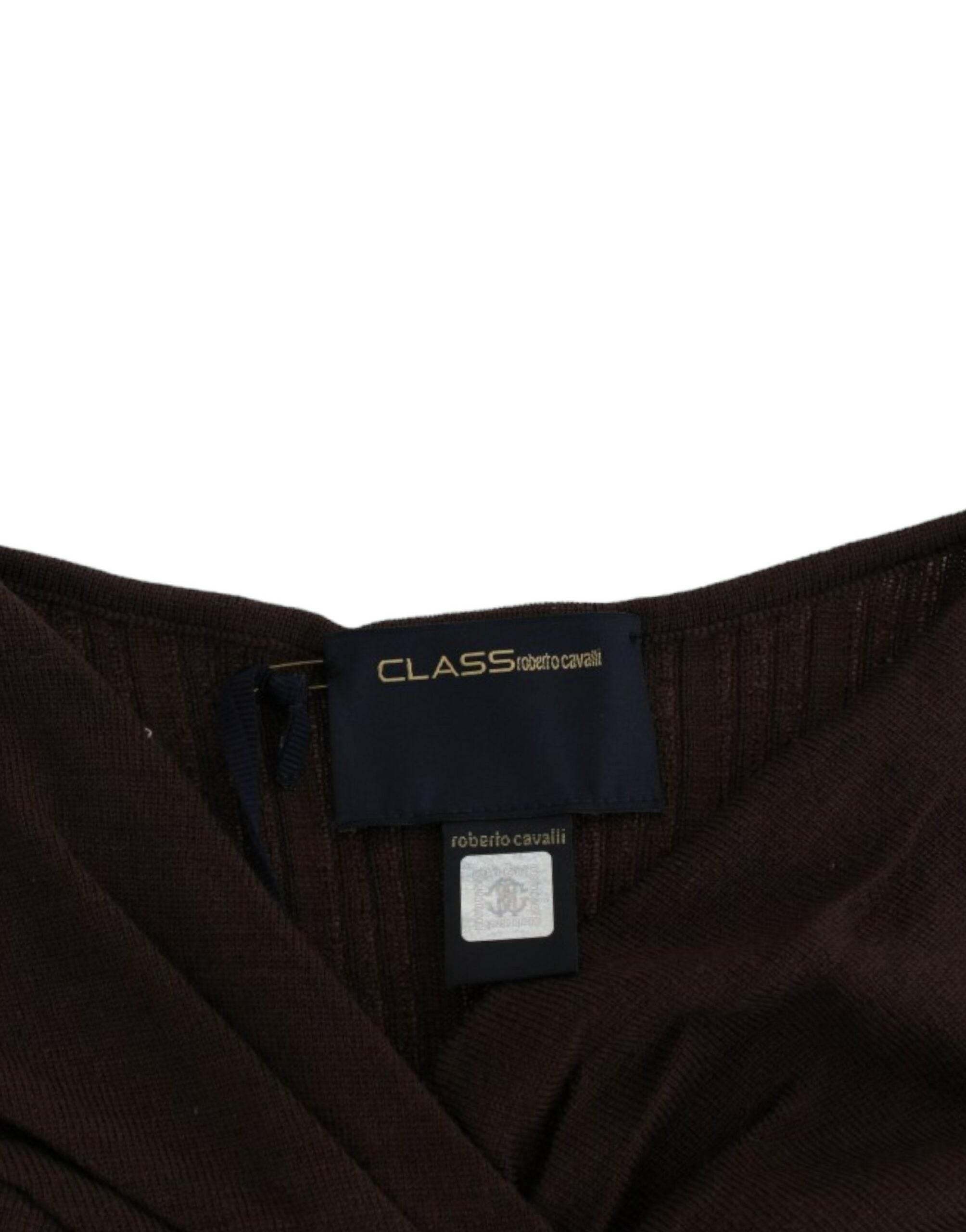 Cavalli Brown knitted wool sweater - Hilstor