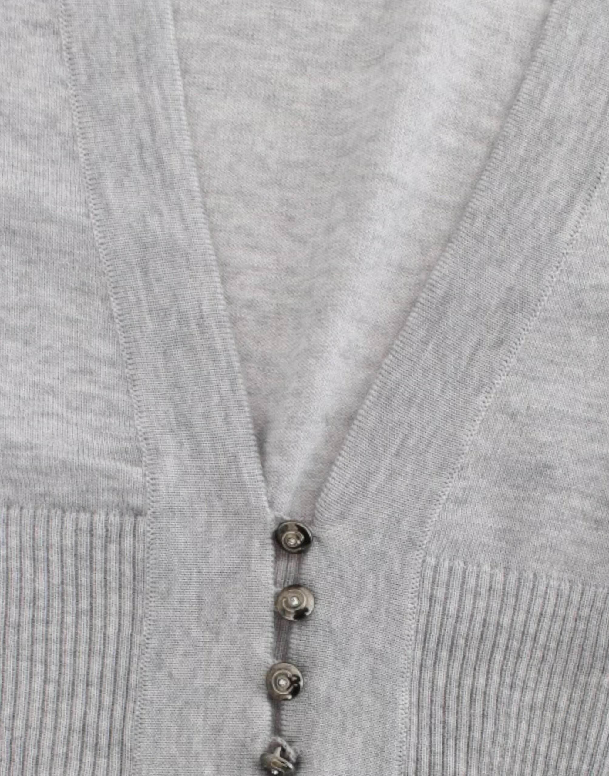 Cavalli Gray cropped wool cardigan - Hilstor