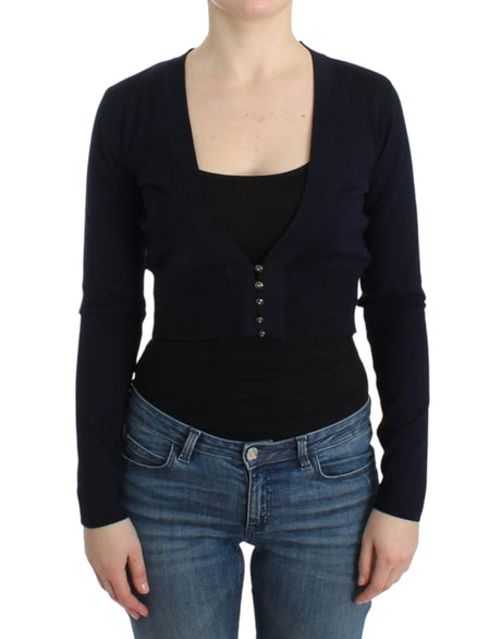 Cavalli Black cropped wool cardigan - Hilstor