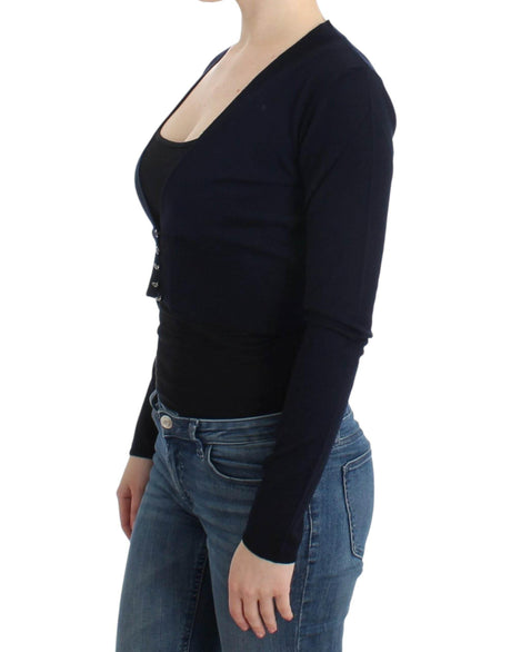 Cavalli Black cropped wool cardigan - Hilstor