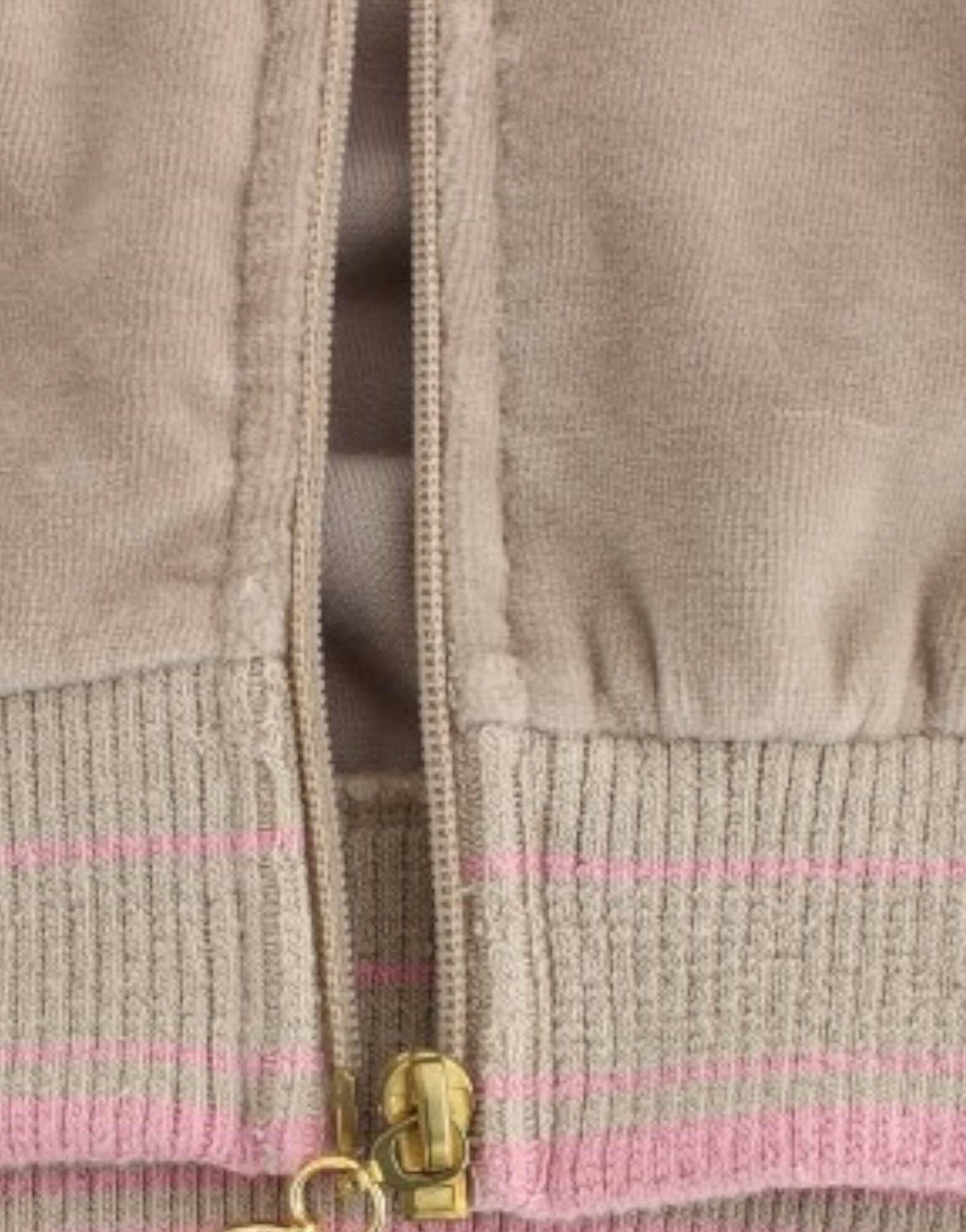 Cavalli Beige Zip Cardigan with Gold Tone Accents - Hilstor