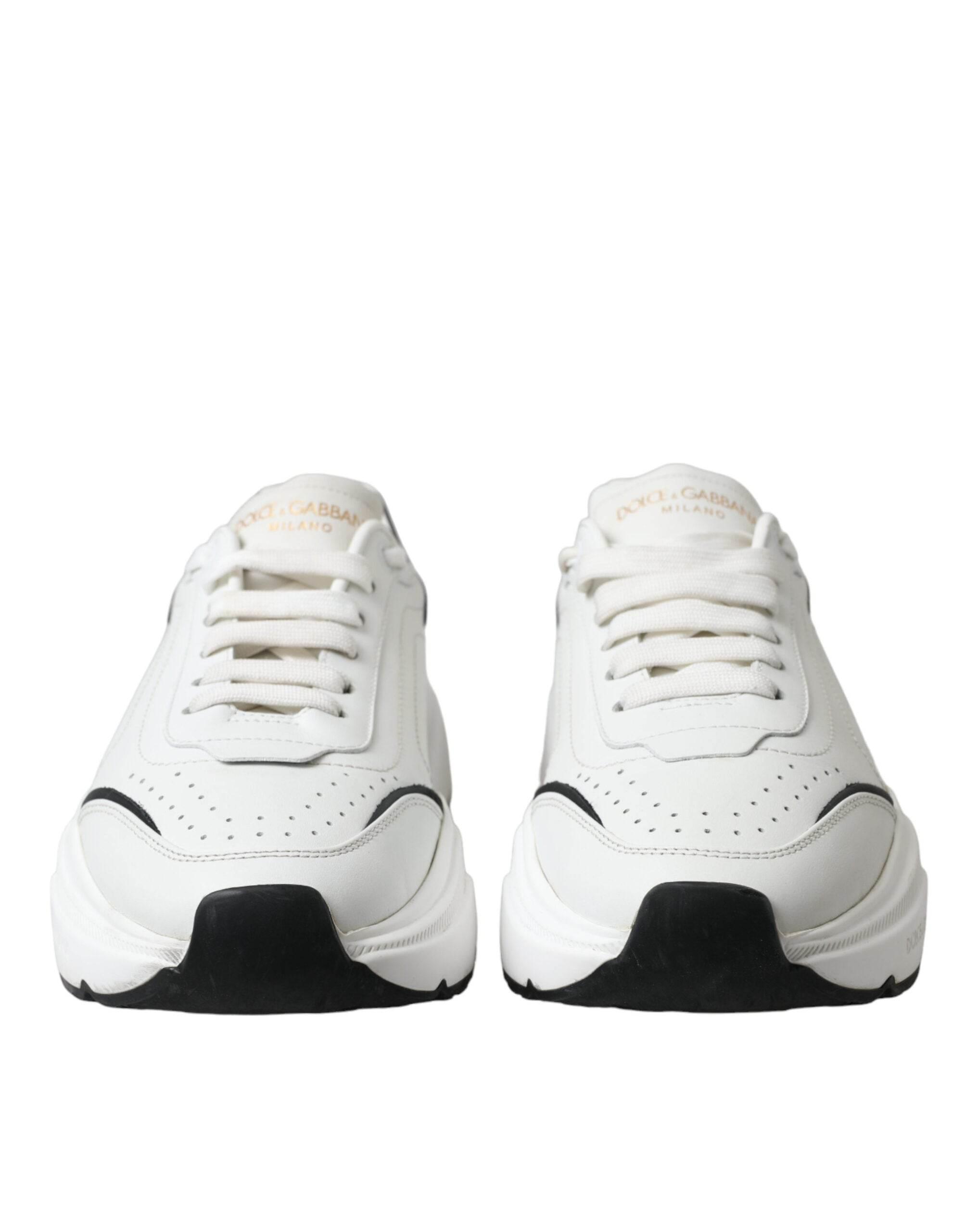 Dolce & Gabbana Chic Black & White Daymaster Leather Sneakers - Hilstor