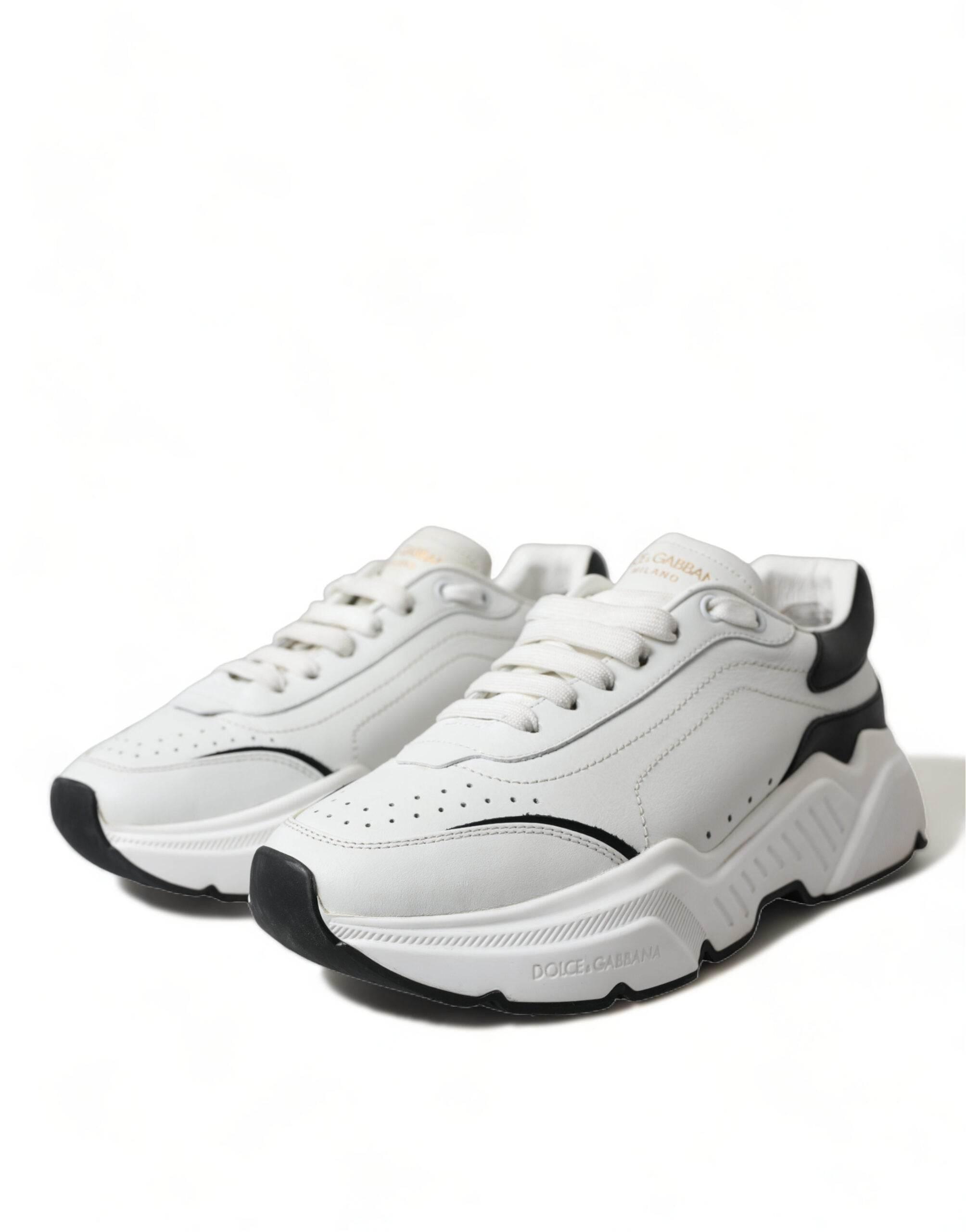 Dolce & Gabbana Chic Black & White Daymaster Leather Sneakers - Hilstor