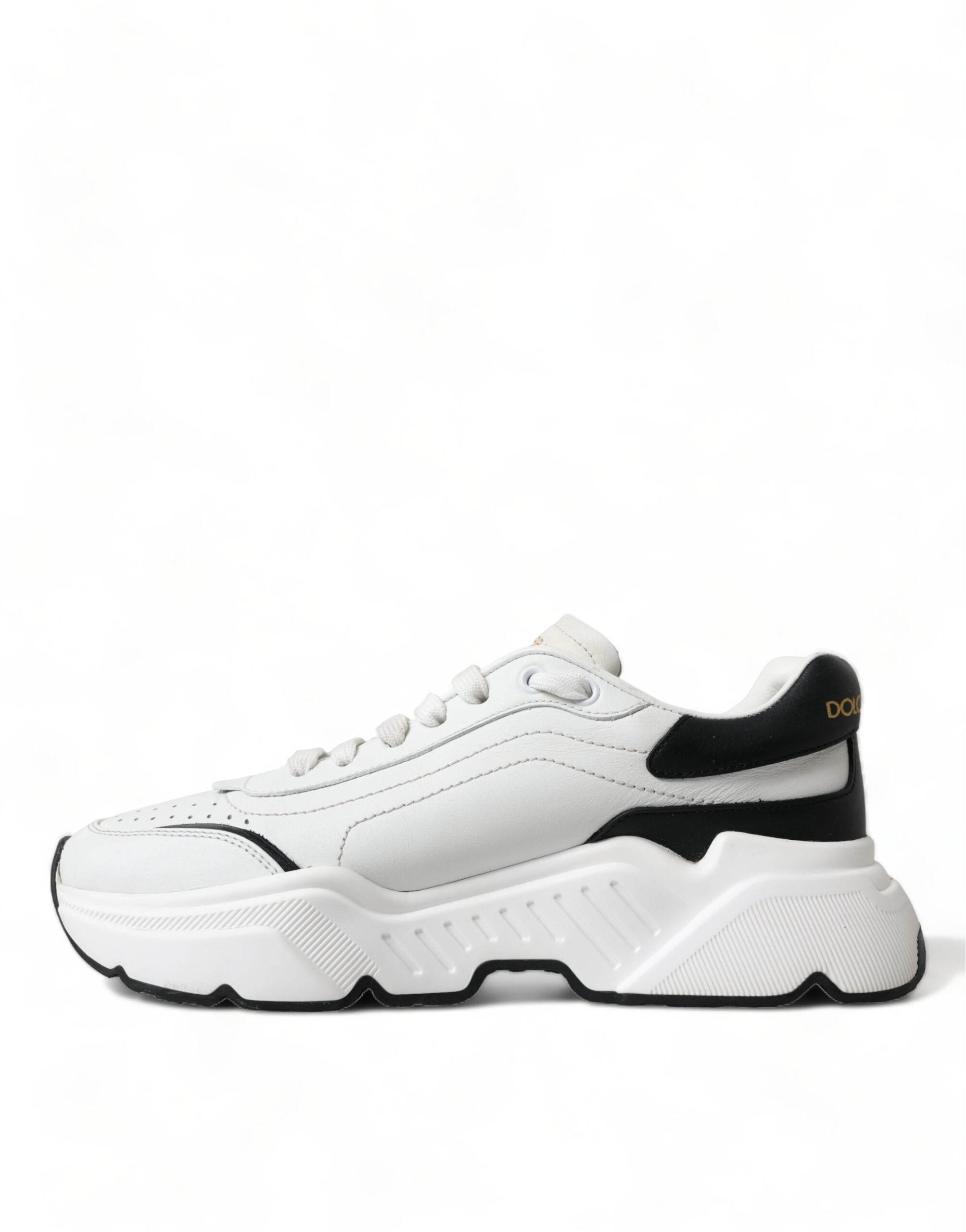 Dolce & Gabbana Chic Black & White Daymaster Leather Sneakers - Hilstor