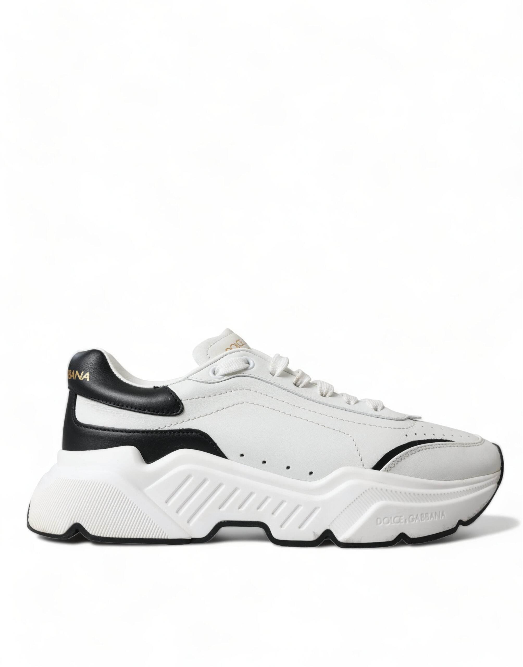 Dolce & Gabbana Chic Black & White Daymaster Leather Sneakers - Hilstor